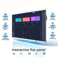 Écran plat interactif 4K de 55, 65, 75, 85, 98, 115 pouces pour bureau/éducation, tableau blanc intelligent à écran tactile avec télécommande sans fil