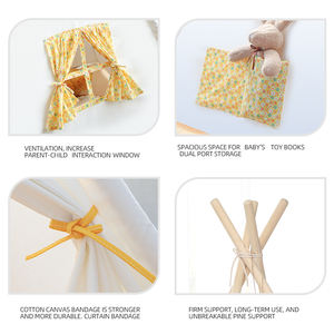 Maibeibi Tente d'intérieur en toile de coton pour bébé, <span class=keywords><strong>tipi</strong></span>, cabane de jeu pour garçons et filles, tente indienne pour enfants - Product Image 5