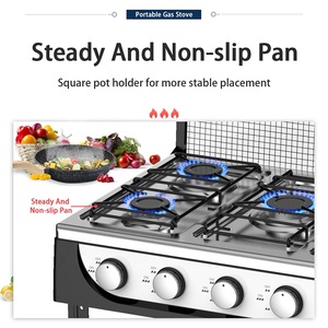 Fornello a <span class=keywords><strong>Gas</strong></span> Commerciale a 5 Fuochi con Accensione Manuale, Coperchio in Ferro, GPL, Portatile per Uso Esterno, Hotel e Casa - Product Image 3