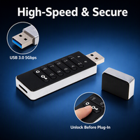 Unidad Flash USB 3.1 de Seguridad Militar con Cifrado por Hardware, 64GB 128GB para Windows y MacOS, Venta al Por Mayor de Fábrica