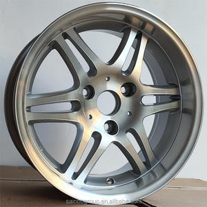 F616161 Cerchi in Lega di Alluminio Sainbo 15x4.5 <span class=keywords><strong>15x6</strong></span> 16x5.5 16x7 3x112 4x100 Argento Canna di Fucile con Finitura Diamantata - Product Image 1