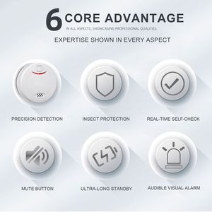 Factory 10 Years Built-in Lithium Battery <strong>Smoke</strong> <strong>Detector</strong> <strong>Smoke</strong> Alarm En14604 <strong>Approved</strong> Alarma De Humo Rauchmelder - Product Image 2