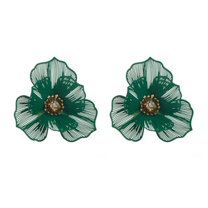 <span class=keywords><strong>Orecchini</strong></span> pendenti di cristallo in <span class=keywords><strong>acciaio</strong></span> di lusso con motivi floreali con borchie feste di matrimonio stile anniversario ragazza Design alla moda fiore - Product Image 4