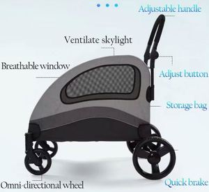 Free Sample Pet Stroller For Outdoor <b>Dog</b> Large Pet <b>Trolley</b> With Large Wheels - Product Image 2
