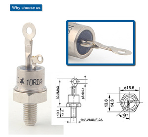 Lj-10ria120螺柱整流二极管10RIA 16RIA 25RIA 1200伏至48相位控制晶闸管螺柱安装二极管整流器 - Product Image 6