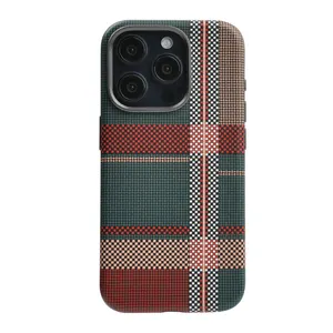 Coque de téléphone en cuir PU de luxe antichoc de style d'affaires britannique de qualité supérieure couverture arrière pour iPhone 15 Pro Max 15 Pro