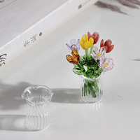Handgefertigte Glas-Lilien-Blumenornamente Realistische Künstliche Blumenarrangements Moderner Stil Dekorative Glasvasen für Hochzeiten