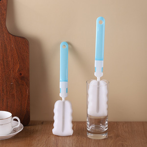 Cepillo de limpieza de doble cabezal inteligente de 28 cm con cabezal de esponja desmontable para limpieza de botellas - Product Image 2