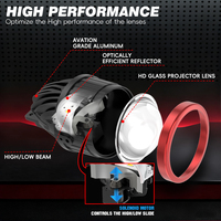 Feux antibrouillard LED de voiture de haute qualité de 3 pouces avec puces 3570, 40W/45W, 5500LM, bi-projecteur pour voiture 12V avec support Toyota Honda