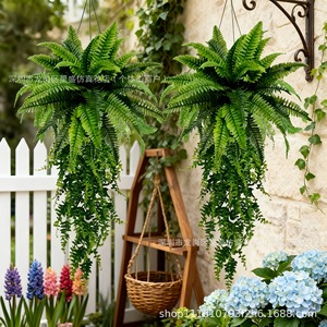 ต้นเฟิร์นปลอมแบบแขวนติดผนังสำหรับตกแต่งสำนักงาน สีเขียว - Product Image 3
