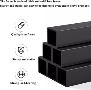 Multi-layer Kitchen Standing Folding Steel Shelf Black 5-Level Metal <b>Storage</b> Rack Modern Design 80x32x108cm Home Hotel Bathroom - Product Image 3