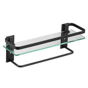 Estante de Ducha Moderno de Vidrio para Montaje en Pared Color Negro Estante de Vidrio para <span class=keywords><strong>Baño</strong></span> Estante de Vidrio para Champú - Product Image 6