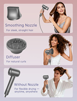 Sèche-cheveux ionique professionnel à séchage rapide avec diffuseur et buse, léger, pour la maison, les voyages et l'hôtel – En stock entrepôt US