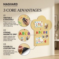 Tableau mural magnétique flexible OEM en gros avec contour Cloud Crown et surface d'écriture et d'effacement pour les coins d'apprentissage précoce
