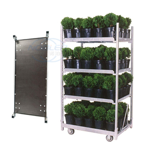 Étagères de présentation sur chariot danois, chariot à fleurs pour serre, étagère de pépinière, chariots danois, étagère de rangement robuste en bois - Product Image 2