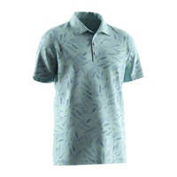 Polo de golf Odell en coton imprimé réactif, respirant, toucher doux, col structuré, fentes latérales pour un usage quotidien
