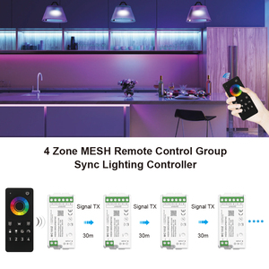 MC103Z 아이핀 매쉬 그룹 투야 스마트 지그비 RGB 야간 조명 12V 24V COB 도트리스 LED 스트립 컨트롤러 (4 구역 원격 제어 포함) - Product Image 6