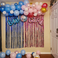 Ensemble de décoration de fête de révélation de sexe garçon ou fille, bleu argent rose Or ballons Kit de guirlande d'arc pour Baby Shower révélation de sexe