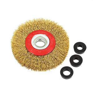 TTAKE Circular Brush Wavy Wire 250x25 Mm Steel Abrasive For Bench <b>Grinder</b> 32 Mm Arbor - Product Image 2