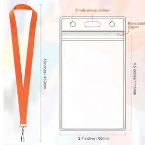 Porte-badge en gros de couleur unie avec cordon – Étui étanche pour cartes d'identité pour le travail, les événements et les expositions - Product Image 2