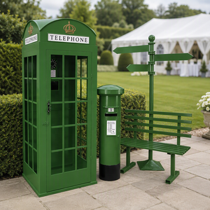 Cabina Telefonica Vintage Britannica Londinese Moderna con Tavolo Bianco e Registratore <span class=keywords><strong>di</strong></span> Messaggi, Libro degli Ospiti Audio per Matrimoni - Product Image 6