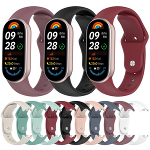 Pulsera deportiva de color sólido con hebilla inversa, pulsera de repuesto para Xiaomi <span class=keywords><strong>Mi</strong></span> Band 10 9 8 NFC, correa de reloj de silicona - Product Image 1