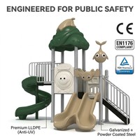 SageDelightRides Unité de jeu ODM à double voie avec escalier de montée, en LLDPE et tubes en acier galvanisé, pour Campus Plaza, OEM