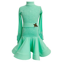 Robe de danse latine moderne d'été pour filles, en dentelle, pour examen professionnel, compétition et entraînement, robe de performance de danse de salon