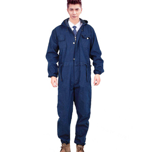 <span class=keywords><strong>Ropa</strong></span> de trabajo de mezclilla Overoles de reparación de automóviles de talla grande Monos soldados de manga larga a prueba de polvo con LOGO - Product Image 1