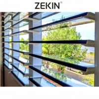 Fenêtres à persiennes en verre au design moderne personnalisé Profil en aluminium Persienne en verre Fenêtre de maison Fenêtres Jalousie Stores réglables