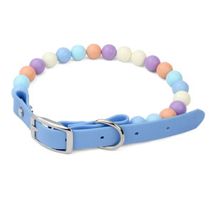 Maßgefertigtes Großhandels-Hundehalsband mit Bonbonfarbenen Perlen Süßes und Liebliches Hundehalsband Handgefertigtes Welpenhalsband - Product Image 1