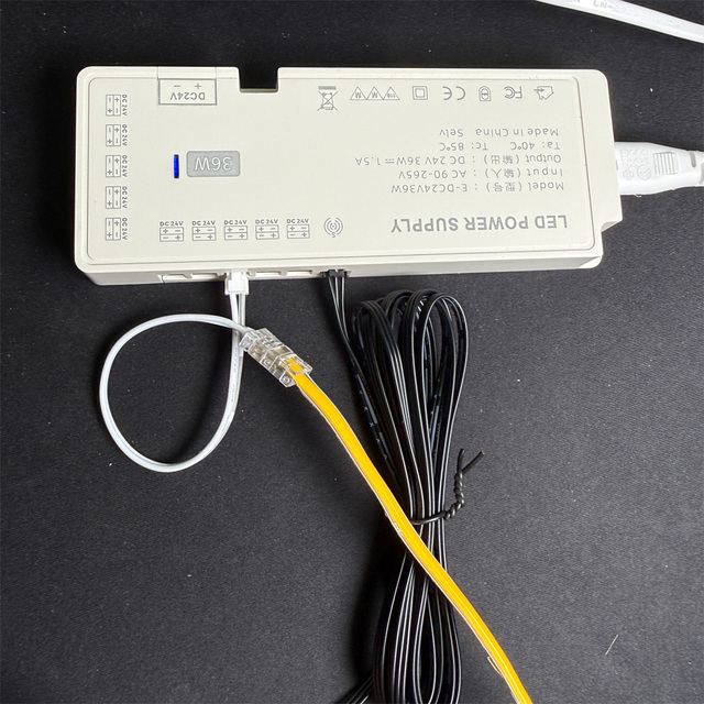 36W LED Cabinet Lighting Power Supply 24V Constant Voltage Driver with Sensor Switch Port and Dupont Plug