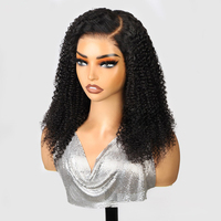 Perruque en dentelle de cheveux naturels bouclés haut de gamme, 14-20 pouces, coupe bob complète HD, perruques frontales en dentelle pour femmes noires