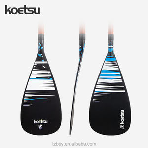 KOETSU Kh Style Full Carbon Fiber <strong>Paddle</strong> - Vibrant Black with Blue and Red Accents, Adjustable Length - Product Image 5
