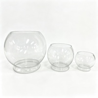 Pot à bougie en verre transparent en forme de boule, soufflé à la main, résistant à la chaleur, vide, pour la décoration intérieure, support décoratif durable
