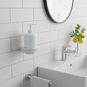 Collezione Spirella Lemon, Dispenser di Sapone Liquido 11x8.5x16, ABS e Polipropilene, Bianco - Product Image 3