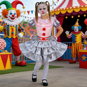 Disfraz de <span class=keywords><strong>Payaso</strong></span> de Carnaval para Niña, Ropa Infantil para Juego de Roles, Disfraz de <span class=keywords><strong>Payaso</strong></span> Joker Grand Heritage para Niña - Product Image 3