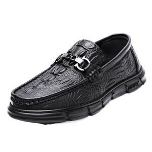 Chaussures de sport décontractées pour hommes, mocassins légers et tendance en cuir de vachette pleine fleur avec semelle en caoutchouc, pointures 38-44, toutes saisons - Product Image 1