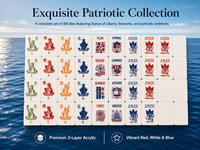 Magnifique ensemble de tuiles de Mahjong patriotiques américaines, 166 pièces, en acrylique gravé à 3 couches, motif Liberté Égale et Feux d'artifice, taille standard