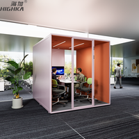Salle de réunion insonorisée professionnelle, cabine insonorisée pour 6 personnes, bureau acoustique insonorisé, cabine d'enregistrement