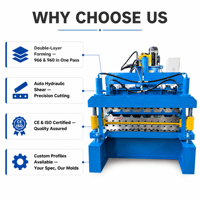 Machine de profilage à double couche pour tuiles de toiture, tuiles en acier coloré, toiture métallique, mur, moteur contrôlé par PLC, marque NaiGu