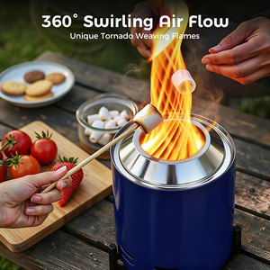 Meilleure Vente : Brasero de Table Rouge Métallique à Double Paroi Sans Fumée de 6,5 Pouces pour Décoration Moderne de Balcon, Jardin, Terrasse – Cheminée <span class=keywords><strong>Portable</strong></span> - Product Image 2