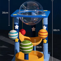 Arbre à chat classique en sisal Starry Sky avec griffoir intégré et lit capsule spatiale, design peu encombrant pour Halloween et Noël