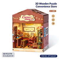 Kit de construction de maison miniature en bois 3D EPT, café, magasin de proximité, cirque, café, boîte à musique DIY avec lumière et musique