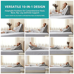 Coussin triangulaire inclinable réglable en mousse à mémoire de forme pour le sommeil, idéal après une chirurgie, contre le reflux acide et le ronflement - Product Image 5