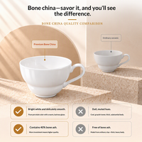 Tasses à café en porcelaine fine blanche, grande capacité, compatibles micro-ondes, pour le petit-déjeuner et le lait – Vente en gros et au détail