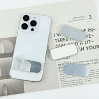 Cadeaux promotionnels, support de téléphone portable universel avec logo imprimé, transparent, en matériau ABS, anti-vibration, avec miroir