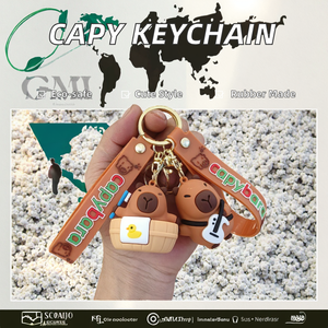 Llavero de Mosquetón 3D de Goma con Diseño de Capibara Gordito y Adorable, Colección Personalizada QuanChi, Duradero y Ecológico, Hecho en Vietnam - Product Image 2