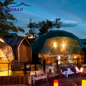 Tende da esterno diametro 6m Hotel Dome House Glamping <span class=keywords><strong>Dom</strong></span> geodetico con copertura del tetto in PVC per il campeggio - Product Image 2