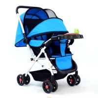 Poussette bébé 3-en-1 à vue haute, capacité de charge 20 kg, grand sac de rangement, pliable, pour bébés de 0 à 3 ans